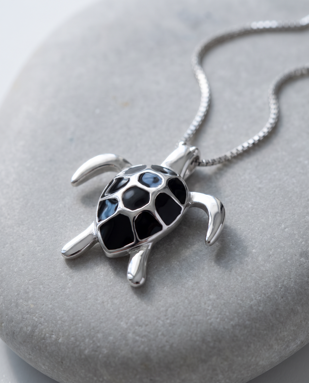 Leather Back Necklace on grey stone