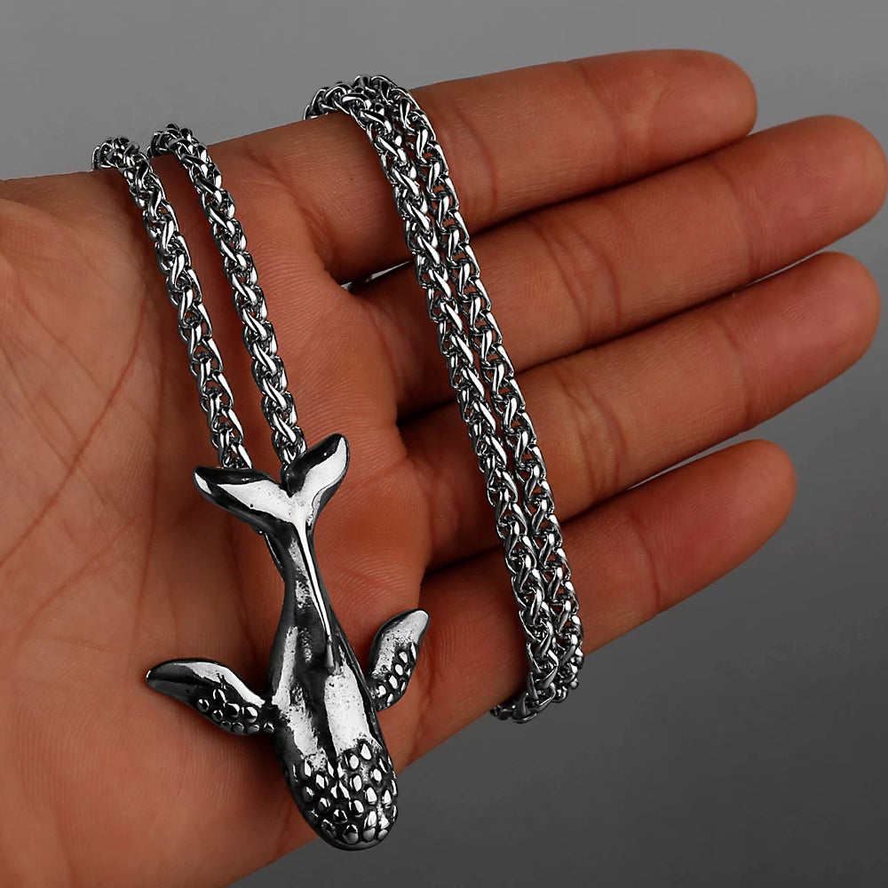 Walhai-Halskette aus Stahl